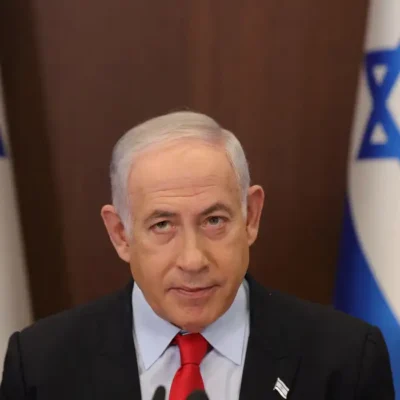 Primeiro-ministro de Israel, Benjamin Netanyahu, durante reunião semanal de seu gabinete em Jerusalém