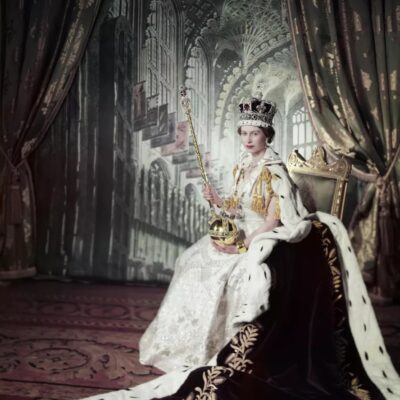 Rainha Elizabeth II no dia da sua coroação
