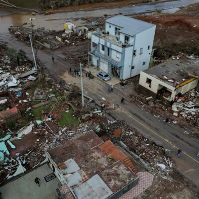Destruição provocada pelas enchentes na cidade de Lajeado, no Rio Grande do Sul