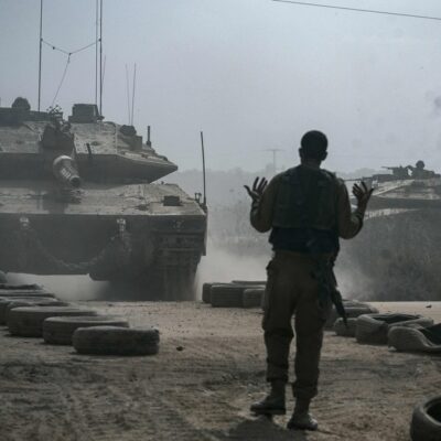 Soldado israelense na fFaixa de Gaza