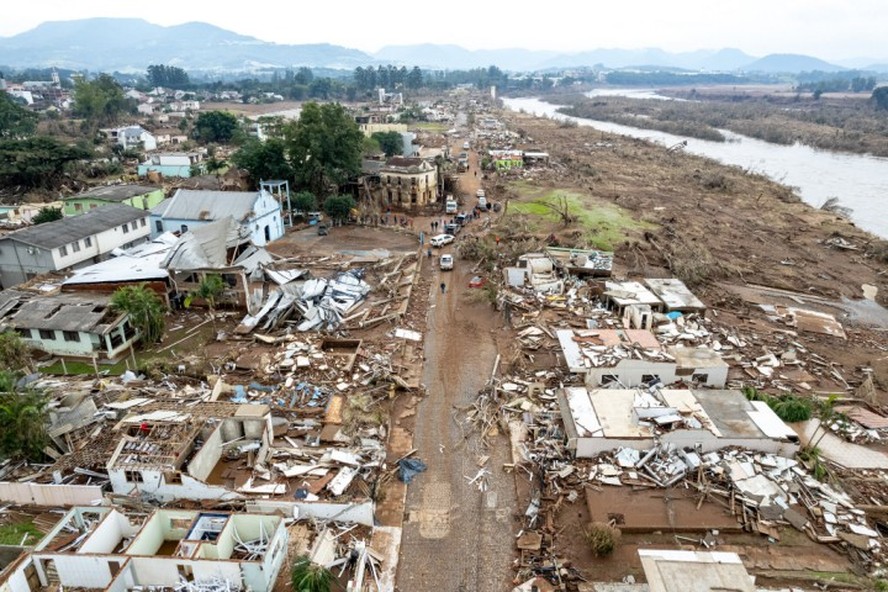 Destruição na cidade de Arroio do Meio, no Rio Grande do Sul