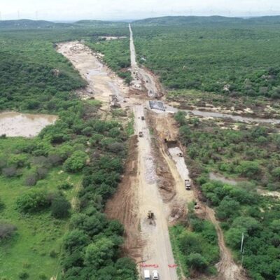 Trecho onde será construída a nova ponte na BR-304, em Lajes, no interior do Rio Grande do Norte — Foto: Divulgação/Dnit