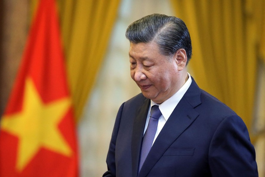Presidente chinês, Xi Jinping, durante encontro com o presidente do Vietnam em Hanoi