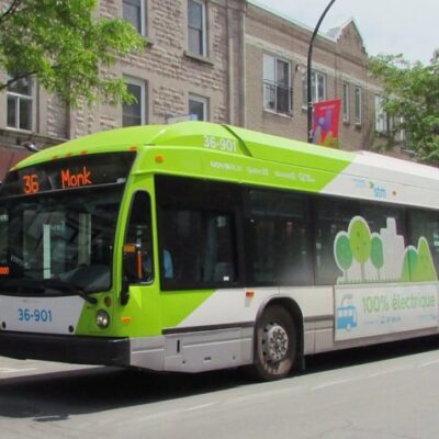ônibus elétrico em Quebec, no Canadá