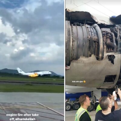 Boeing 747 tem fogo no motor durante a decolagem e faz pouso de emergência