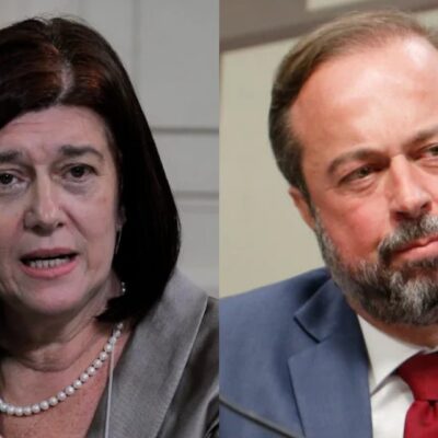 Magda Chambriard, indicada como nova presidente da Petrobras, e o ministro Alexandre Silveira