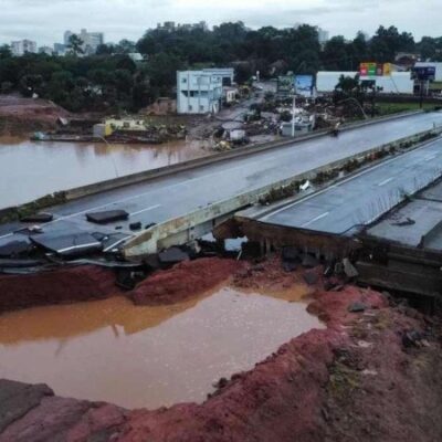Destruição da chuva nos últimos dias no Rio Grande do Sul -  (crédito:  Reprodução/Redes Sociais)
