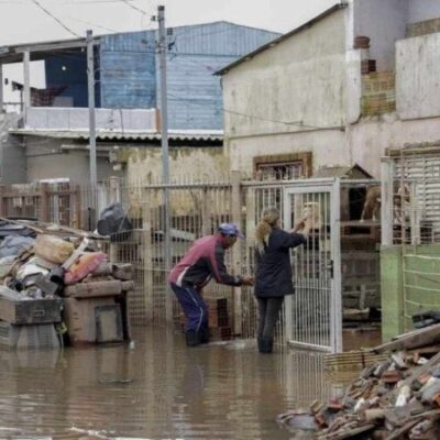 Em Eldorado do Sul, mais de 60 pessoas tiveram que sair de suas casas novamente devido às chuvas recentes -  (crédito:  Bruno Peres/Agencia Brasil)