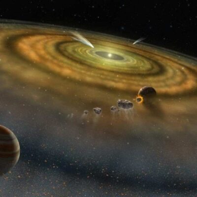Chamado Beta Pictoris, o sistema estelar vizinho é conhecido pela sua idade precoce e atividade intensa de formação de planetas -  (crédito: NASA/LYNETTE COOK)