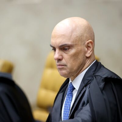 O ministro Alexandre de Moraes, durante sessão do STF
