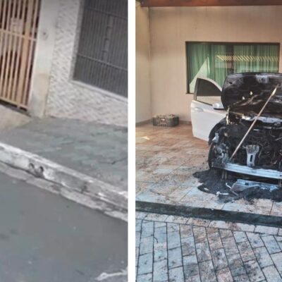 Motorista tem carro incendiado após desentendimento no trâmsito de São Paulo