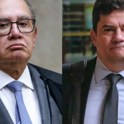 O ministro Gilmar Mendes (esq.) é crítico ao trabalho do hoje senador Sergio Moro (dir.) quando este era juiz da operação Lava Jato