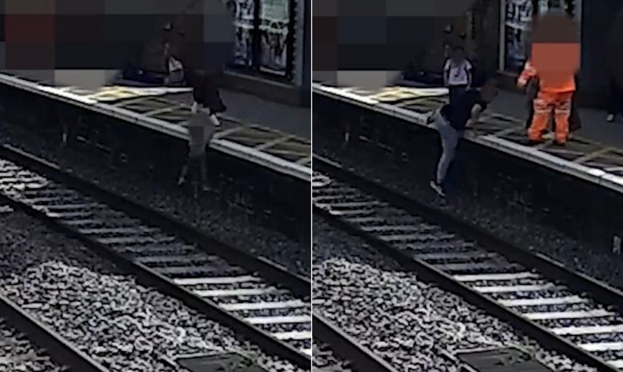 Menino de 3 anos cai em linha férrea e é resgatado momentos antes de passagem de trem, na Inglaterra