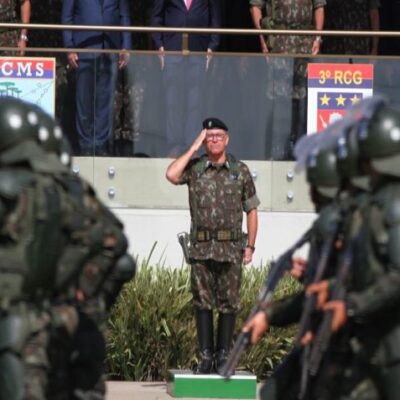 General Fernando Soares durante a cerimônia no CMS (Comando Militar do Sul)