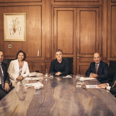 Jorge Quiroga, Laura Chinchilla, Felipe Calderón e Alberto Fernández em entrevista a Luciano Huck
