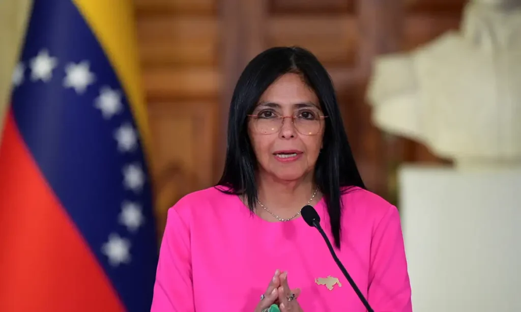 Presidente interina da Venezuela, Delcy Rodríguez, em Caracas
11/08/2025
REUTERS/Gaby Oraa