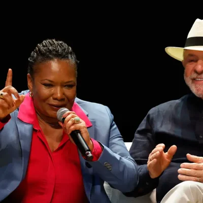 Rio de Janeiro (RJ), 30/05/2026 – Lançamento do Tela Brasil, na Cidade das Artes, com o presidente da República, Luiz Inácio Lula da Silva, a ministra da Cultura, Margareth Menezes, e o ministro do Desenvolvimento, Indústria, Comércio e Serviços, Márcio Elias Rosa.  Foto: Fernando Frazão/Agência Brasil