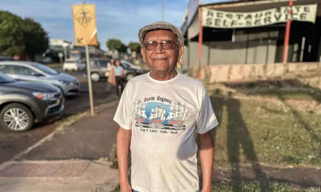 Brasília (DF), 29/06/2026 – Simão Ribeiro da Silva 91 anos, acredita no hexacampeonato do Brasil na Copa do Mundo.
Foto: Renato Ribeiro/Rádio Nacional