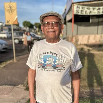 Brasília (DF), 29/06/2026 – Simão Ribeiro da Silva 91 anos, acredita no hexacampeonato do Brasil na Copa do Mundo.
Foto: Renato Ribeiro/Rádio Nacional