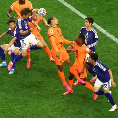 Soccer Football - FIFA World Cup 2026 - Group F - Netherlands v Japan - Dallas Stadium, Arlington, Texas, U.S. - June 14, 2026 Japan's Daichi Kamada scores their second goal REUTERS/Kai Pfaffenbach     TPX IMAGES OF THE DAY