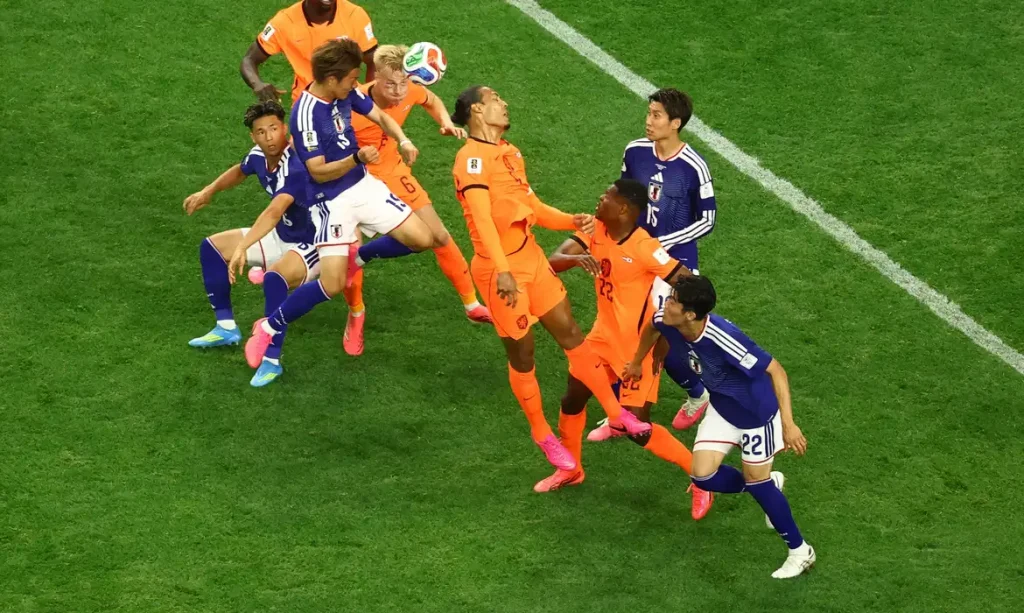 Soccer Football - FIFA World Cup 2026 - Group F - Netherlands v Japan - Dallas Stadium, Arlington, Texas, U.S. - June 14, 2026 Japan's Daichi Kamada scores their second goal REUTERS/Kai Pfaffenbach     TPX IMAGES OF THE DAY