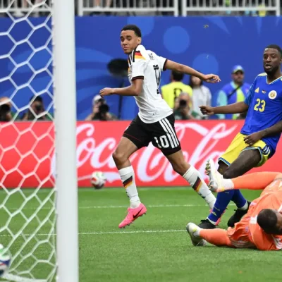 Soccer Football - FIFA World Cup 2026 - Group E - Germany v Curacao - Houston Stadium, Houston, Texas, U.S. - June 14, 2026 Germany's Jamal Musiala scores their fourth goal REUTERS/Annegret Hilse