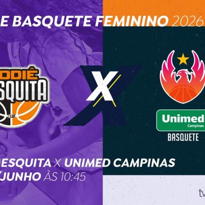 Brasília (DF), 19/06/2026 - TV Brasil transmite jogo das quartas de final da Liga de Basquete Feminino 2026 entre Sodiê Mesquita e Unimed Campinas. Arte/Agência Brasil