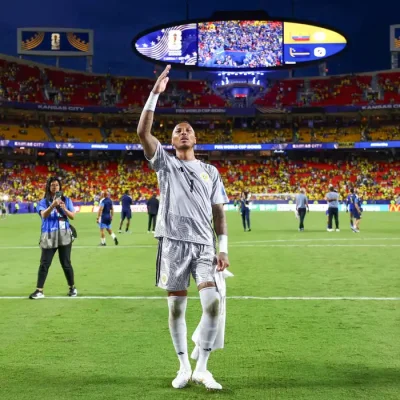 Soccer Football - FIFA World Cup 2026 - Group E - Ecuador v Curacao - Kansas City Stadium, Kansas City, Missouri, U.S. - June 20, 2026
Curacao's Eloy Room celebrates after the match REUTERS/Hannah Mckay     TPX IMAGES OF THE DAY