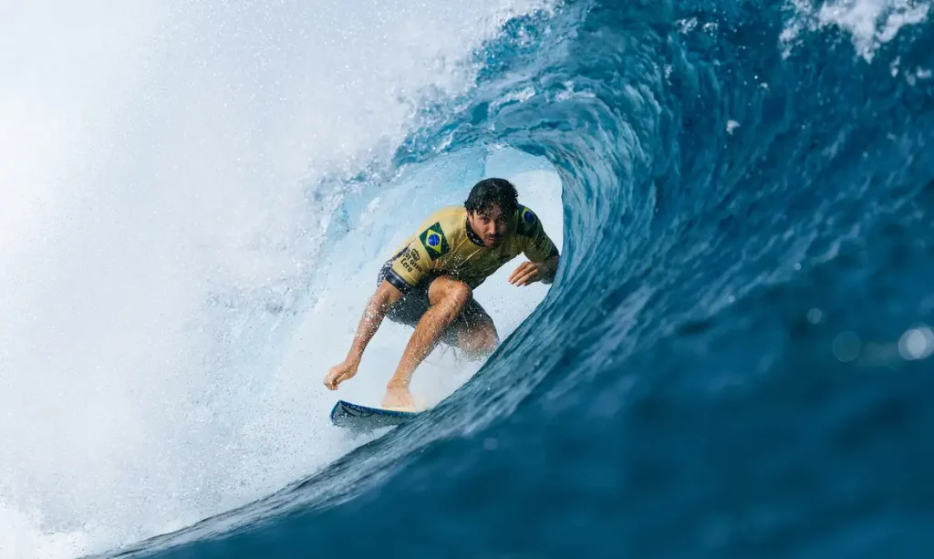 CLOUDBREAK, FIJI - SEPTEMBER 1: Yago Dora of Brazil surfs in the practice session prior to the commencement of the Lexus WSL Finals Fiji on September 1, 2025 at Cloudbreak, Tavarua, Fiji. (Photo by Ed Sloane/World Surf League)