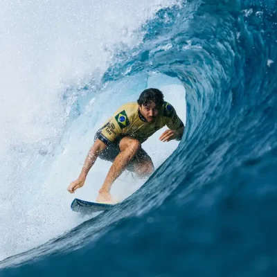 CLOUDBREAK, FIJI - SEPTEMBER 1: Yago Dora of Brazil surfs in the practice session prior to the commencement of the Lexus WSL Finals Fiji on September 1, 2025 at Cloudbreak, Tavarua, Fiji. (Photo by Ed Sloane/World Surf League)