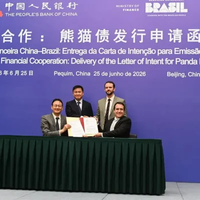 China - 25/06/2026 - Ministro da Fazenda, Dario Durigan, durante Cooperação Financeira China-Brasil: Entrega da Carta de Intenções de Emissão de Panda Bonds
Foto: Divulgação/MF