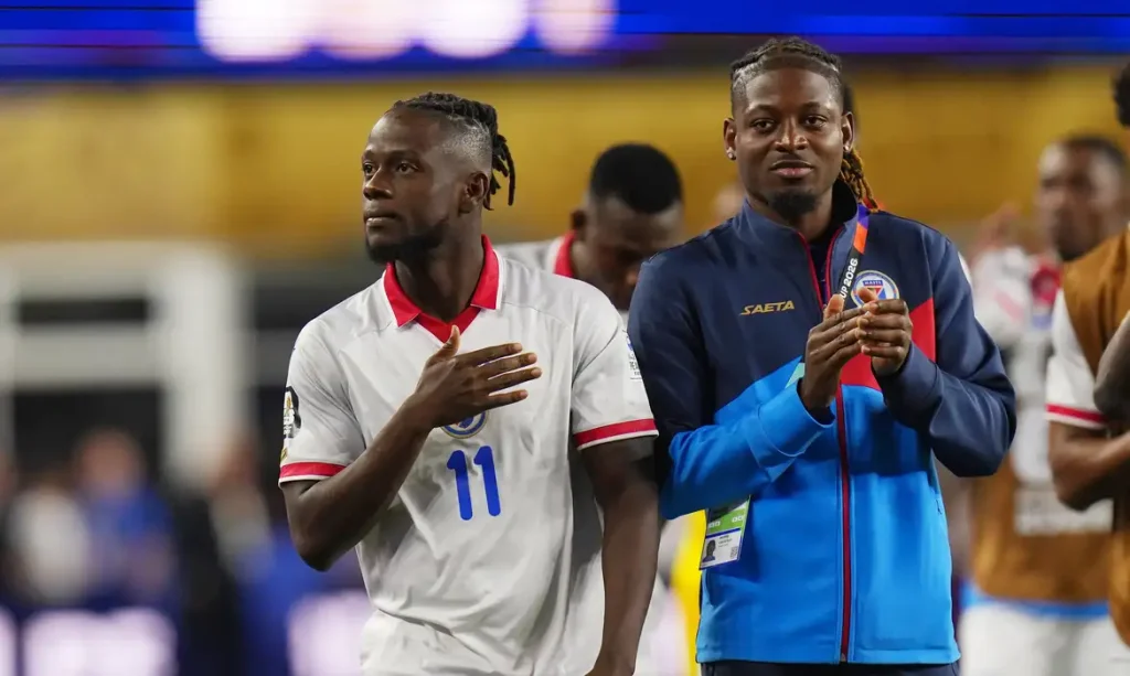Soccer Football - FIFA World Cup 2026 - Group C - Haiti v Scotland - Boston Stadium, Foxborough, Massachusetts, U.S. - June 13, 2026 Haiti's Louicius Deedson looks dejected after the match IMAGN IMAGES via Reuters/David Butler Ii