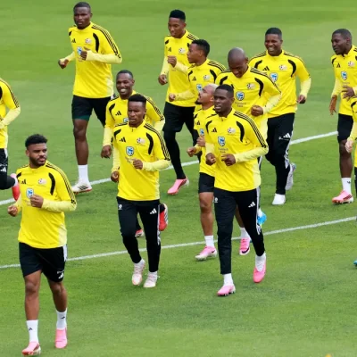 Soccer Football - FIFA World Cup 2026 - South Africa Training - Estadio Hidalgo, Pachuca, Mexico - June 3, 2026 South Africa players during training REUTERS/Henry Romero