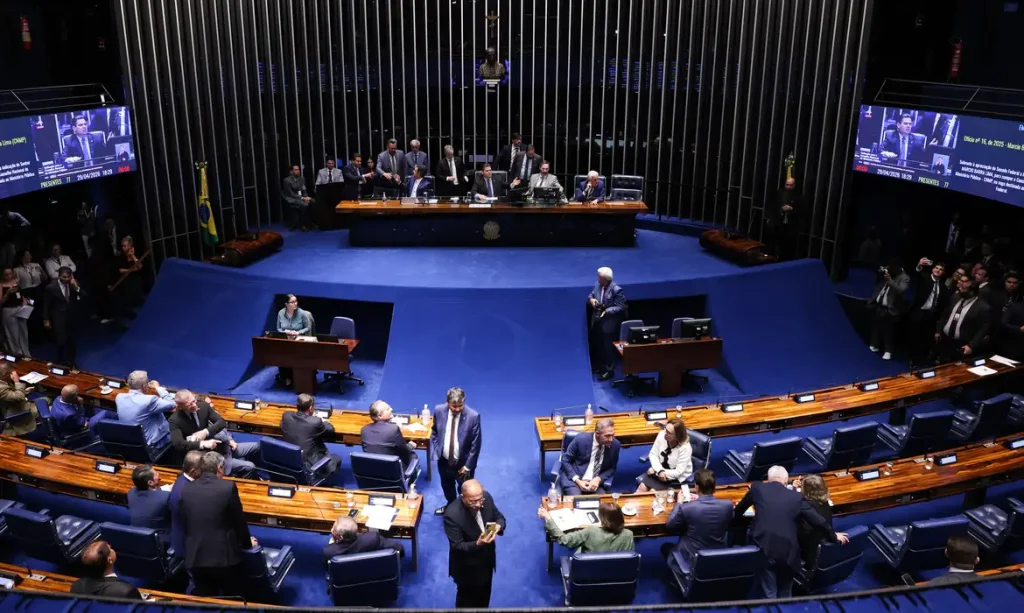 Brasília – DF- 29/04/2026 – Sessão do Senado Federal que votou contra a indicação do advogado-geral da União, Jorge Rodrigo Araújo Messias,  para o cargo de ministro do Supremo Tribunal Federal (STF).  Foto: Lula Marques/ Agência Brasil.