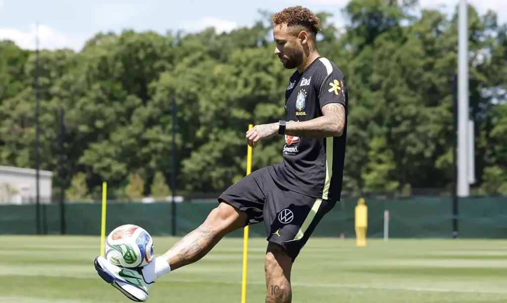 New Jersey, 16/06/2026 - Jogador Neymar durante treino da Seleção Brasileira de Futebol para a Copa do Mundo 2026. Foto: Rafael Ribeiro/CBF