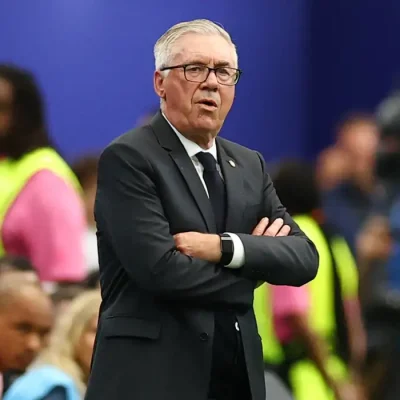 Soccer Football - FIFA World Cup 2026 - Round of 32 - Brazil v Japan - Houston Stadium, Houston, Texas, U.S. - June 29, 2026 Brazil coach Carlo Ancelotti looks on REUTERS/Phil Noble