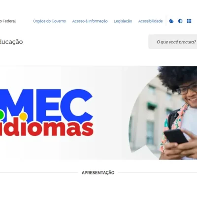 08/06/2026 - Página do Ministério da Educação na internet. MEC Idiomas. Foto: Print Screen/MEC