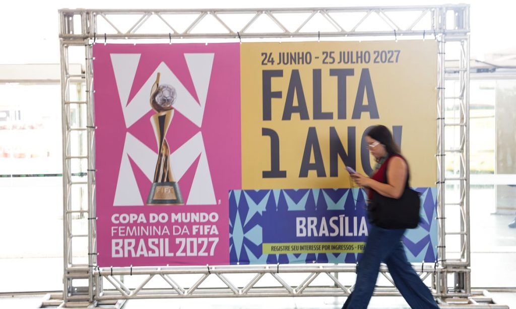 Brasília (DF), 24/06/2026 - A exato um ano da Copa do Mundo Feminina, Brasília deu início à contagem regressiva para o evento que promete ser a maior competição da história do futebol feminino.
Foto: Joédson Alves/Agência Brasil