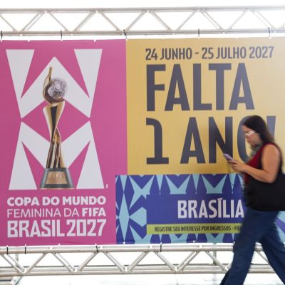 Brasília (DF), 24/06/2026 - A exato um ano da Copa do Mundo Feminina, Brasília deu início à contagem regressiva para o evento que promete ser a maior competição da história do futebol feminino.
Foto: Joédson Alves/Agência Brasil