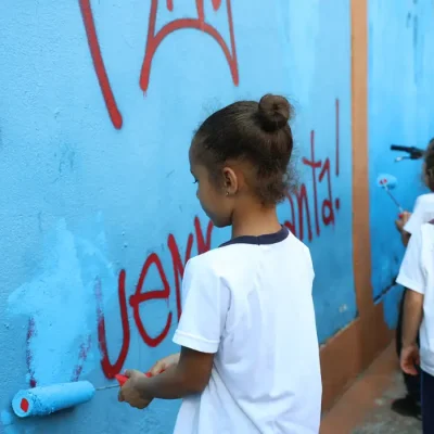 São Paulo (SP), 25/11/2025 - Ato em defesa da EMEI Antônio Bento, da escola pública, da educação antiracista e contra a intolerância religiosa, a violência policial e o abusod e poder. Foto: Rovena Rosa/Agência Brasil