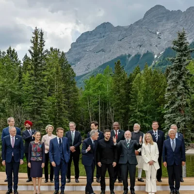 Kananaskis, 17/06/2025 - Presidente da República, Luiz Inácio Lula da Silva, durante foto oficial com líderes da Cúpula do G7. Foto: Ricardo Stuckert/PR