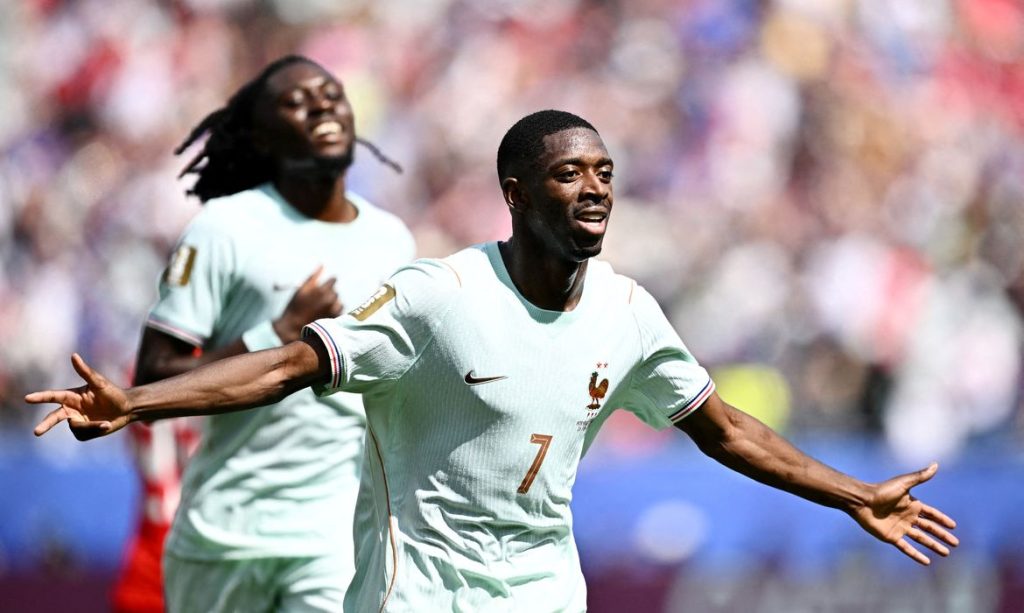 Soccer Football - FIFA World Cup 2026 - Group I - Norway v France - Boston Stadium, Foxborough, Massachusetts, U.S. - June 26, 2026 France's Ousmane Dembele celebrates scoring their third goal, completing his hat-trick REUTERS/Dylan Martinez     TPX IMAGES OF THE DAY