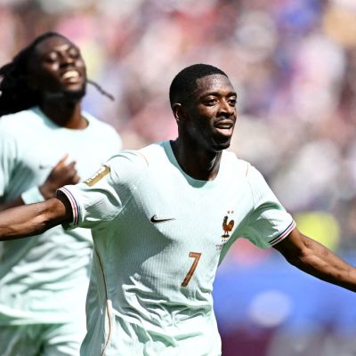 Soccer Football - FIFA World Cup 2026 - Group I - Norway v France - Boston Stadium, Foxborough, Massachusetts, U.S. - June 26, 2026 France's Ousmane Dembele celebrates scoring their third goal, completing his hat-trick REUTERS/Dylan Martinez     TPX IMAGES OF THE DAY