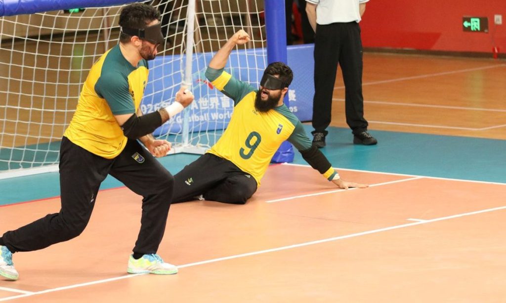 Seleção brasileira masculina vai à semifinal do Mundial de goalball. Foto: Brenda Mendes/CBDV