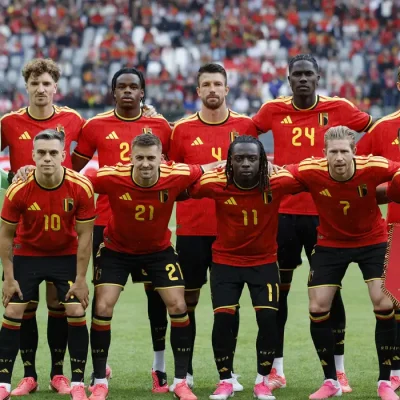Soccer Football - International Friendly - Belgium v Tunisia - King Baudouin Stadium, Brussels, Belgium - June 4, 2026 Belgium players pose for a team group photo before the match REUTERS/Geert Vanden Wijngaert