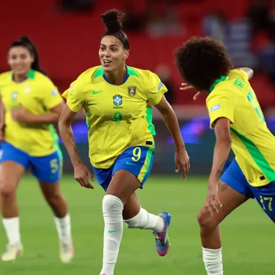 Quito, 29/07/2025 - Jogadoras da seleção brasileira de futebol comemoram gol durante partida contra o time do Uruguai, válido pela Copa América Feminina 2025. Foto: Lívia Villas Boas/CBF