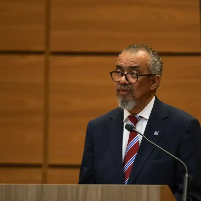 Rio de Janeiro (RJ), 27/07/2026 – O diretor-geral da Organização Mundial da Saúde (OMS), Tedros Adhanom fala após receber o título de doutor honoris causa durante a agenda Saúde global em um mundo em transformação, na Fundação Oswaldo Cruz (Fiocruz), na zona norte do Rio de Janeiro. Foto: Tomaz Silva/Agência Brasil