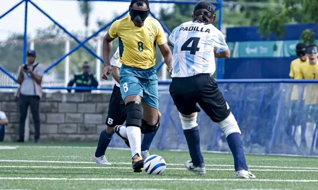 15.07.26 - Jogos Para-Sulamericanos Valledupar 2026. Futebol de Cegos Brasil x Argentina na Villa Olimpica Agustin, em Codazzi, Colômbia. Foto: Carol Coelho/CPB