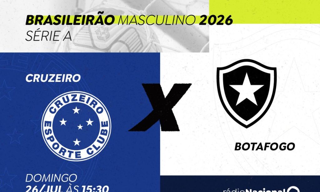 Rádio Nacional leva ao ar neste domingo duelo entre Cruzeiro e Botafogo pelo Brasileirão. Foto Arte Marketing/EBC