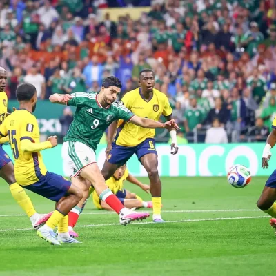 Soccer Football - FIFA World Cup 2026 - Round of 32 - Mexico v Ecuador - Estadio Azteca, Mexico City, Mexico - June 30, 2026
Mexico's Raul Jimenez scores their second goal REUTERS/Eloisa Sanchez TPX IMAGES OF THE DAY